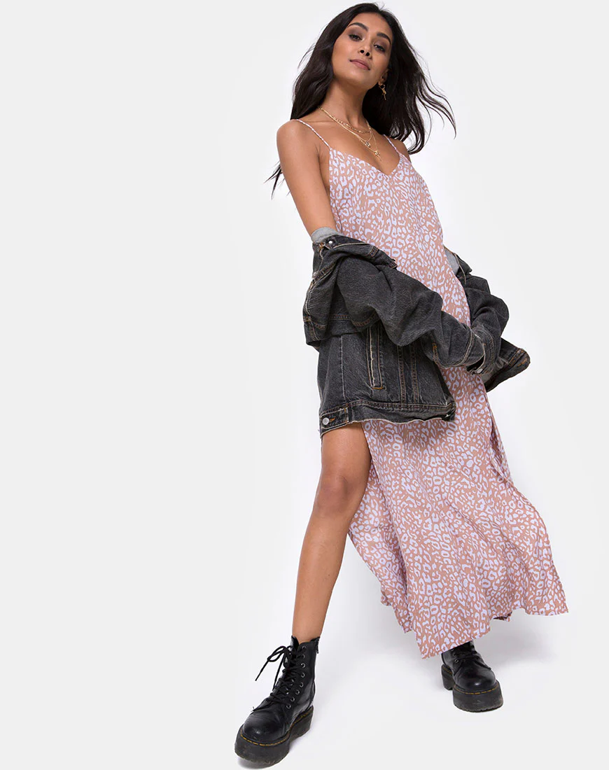 Hime Maxi Dress in Leopard Spot - Image 3