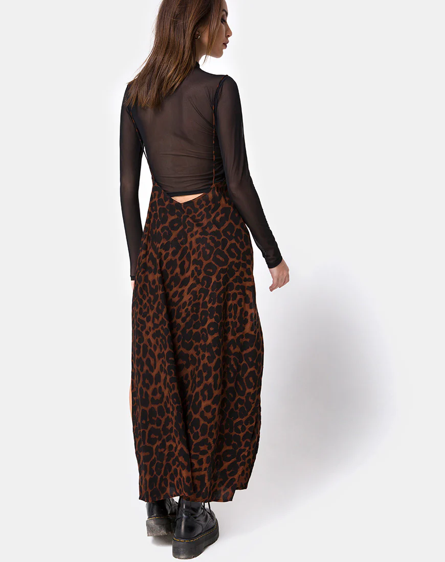 Hime Maxi Dress in Oversize Jaguar Brown - Image 4