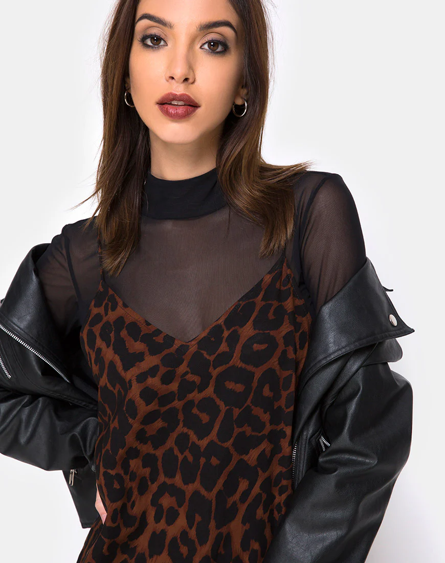 Hime Maxi Dress in Oversize Jaguar Brown - Image 5