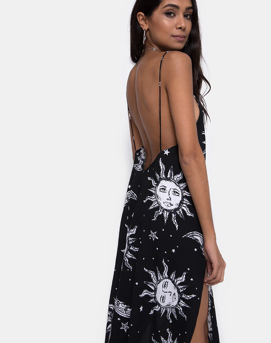Hime Maxi Dress in Oversize Sun Moon and Stars - Image 4