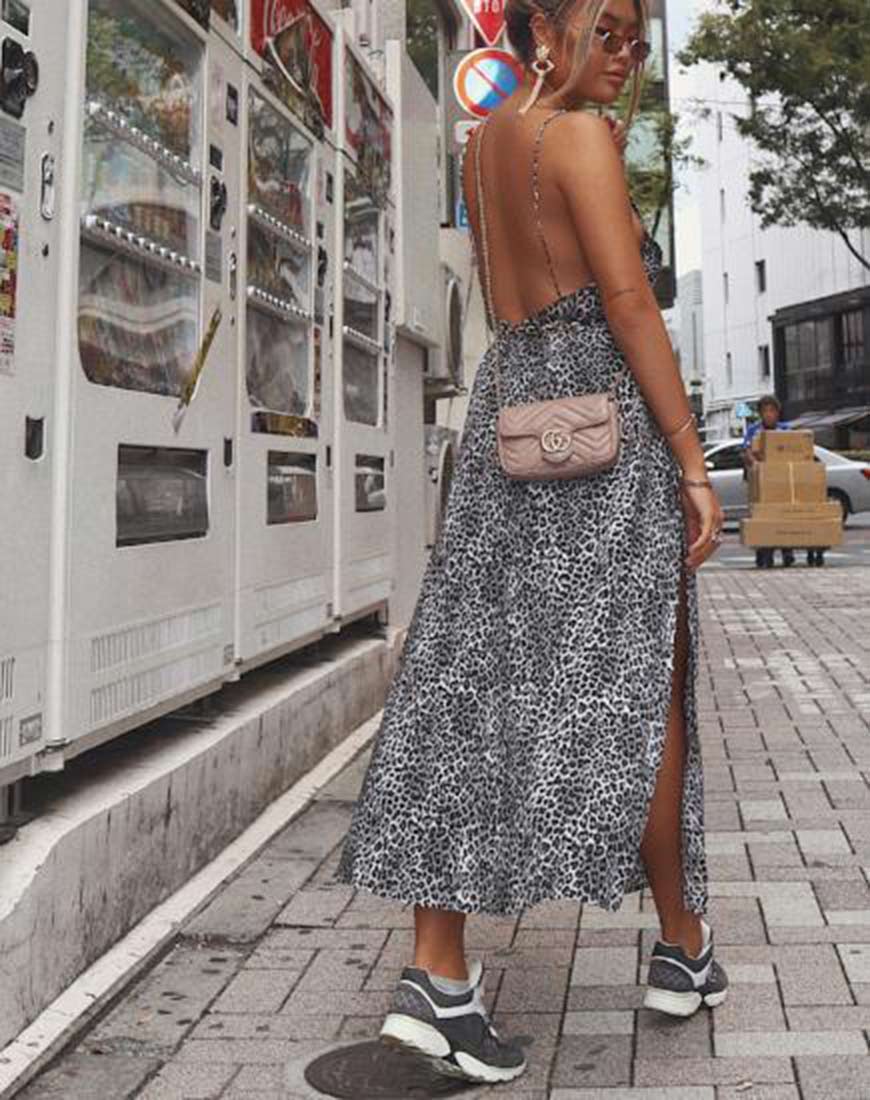 Hime Maxi Dress in Rar Leopard Grey - Image 4