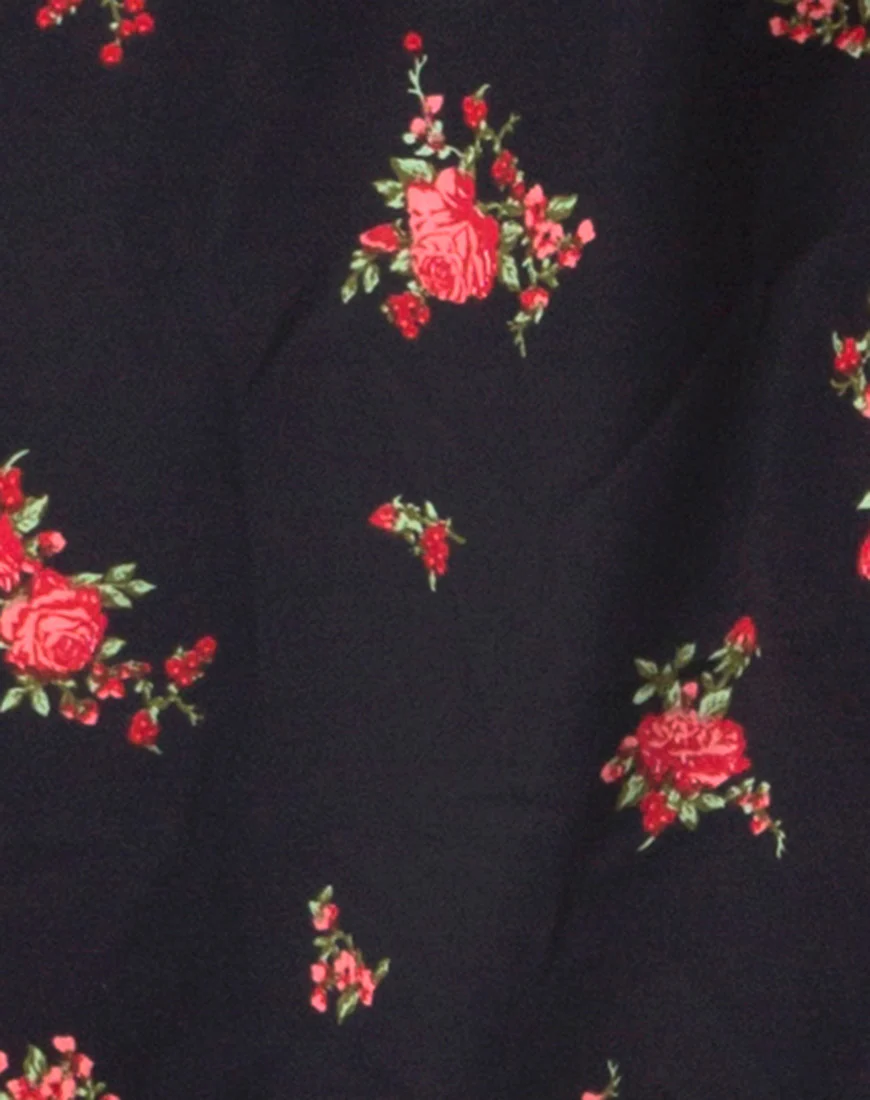Hime Maxi Dress in Soi Rose Black and Red - Image 6
