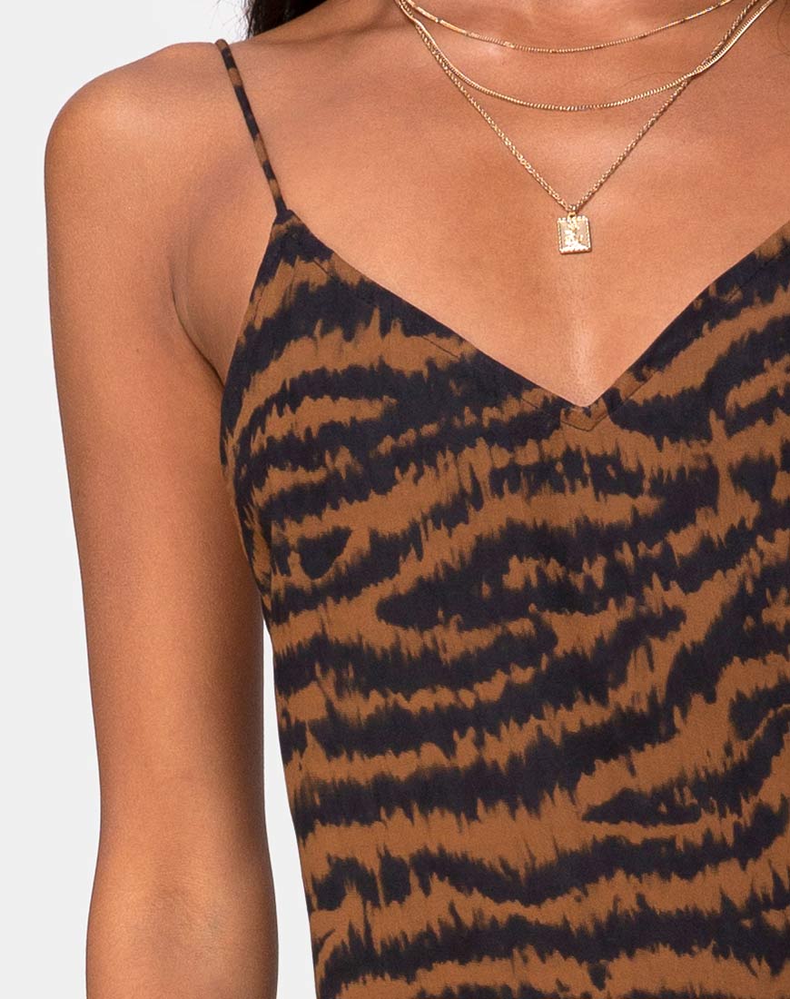 Hime Maxi Dress in Animal Drip Brown - Image 6