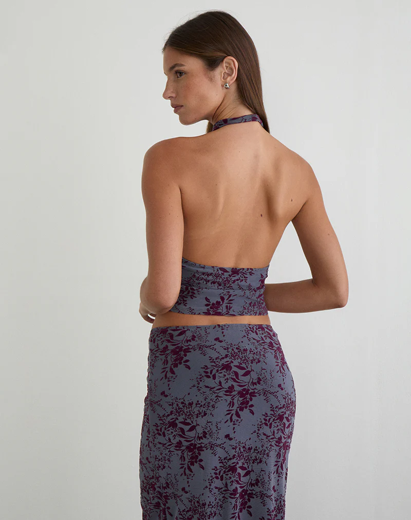 Hineba Top in Fine Leaf Flock Smoke Grey - Image 3