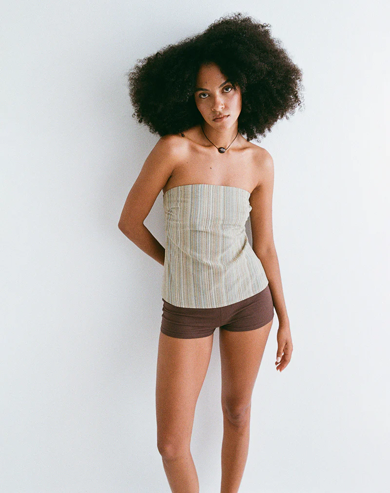 Hisana Bandeau Top in Stripe Yellow - Image 4