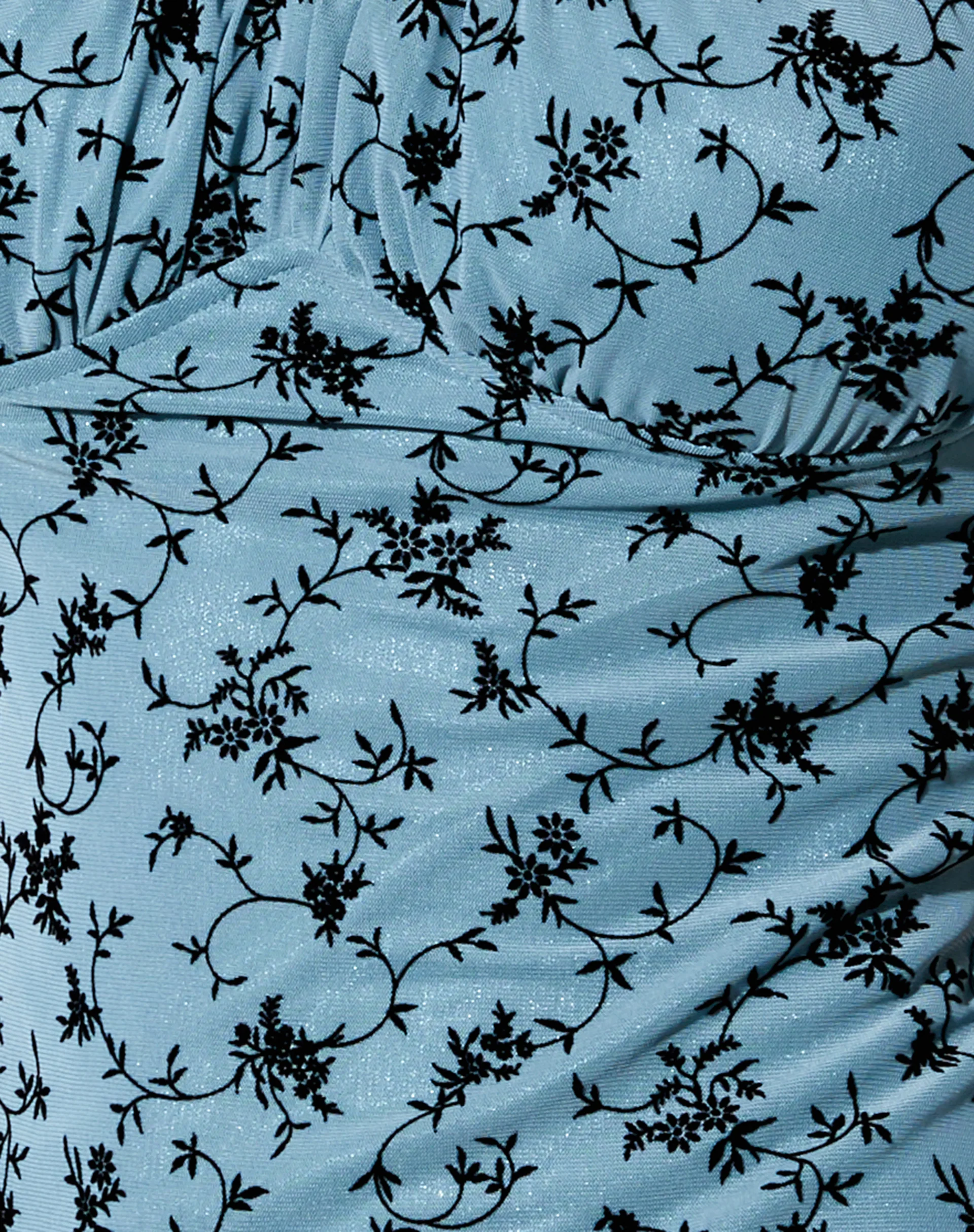 Holina Slip Dress in Love Bloom Grey and Blue Flock - Image 7