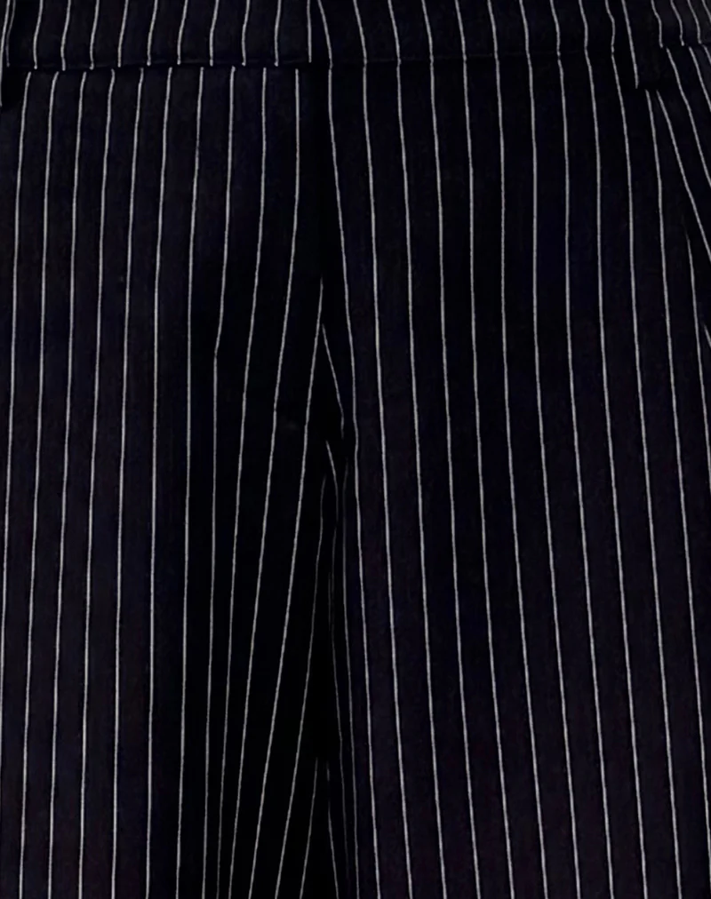 Hondra Trousers in Pinstripe Black - Image 6
