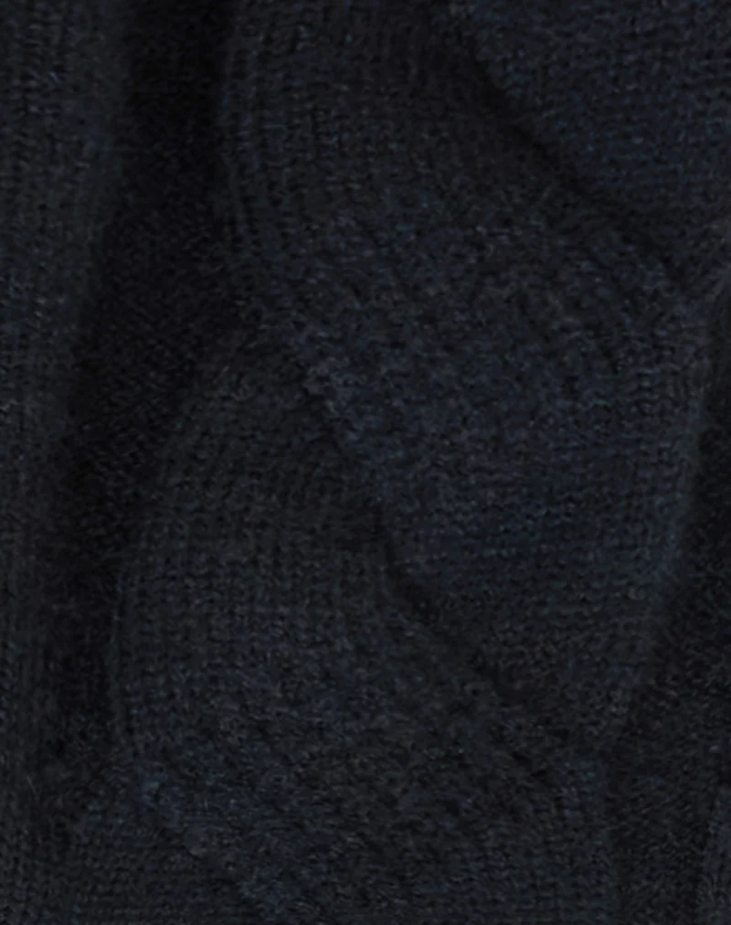Hood Hat in Knit Black - Image 6