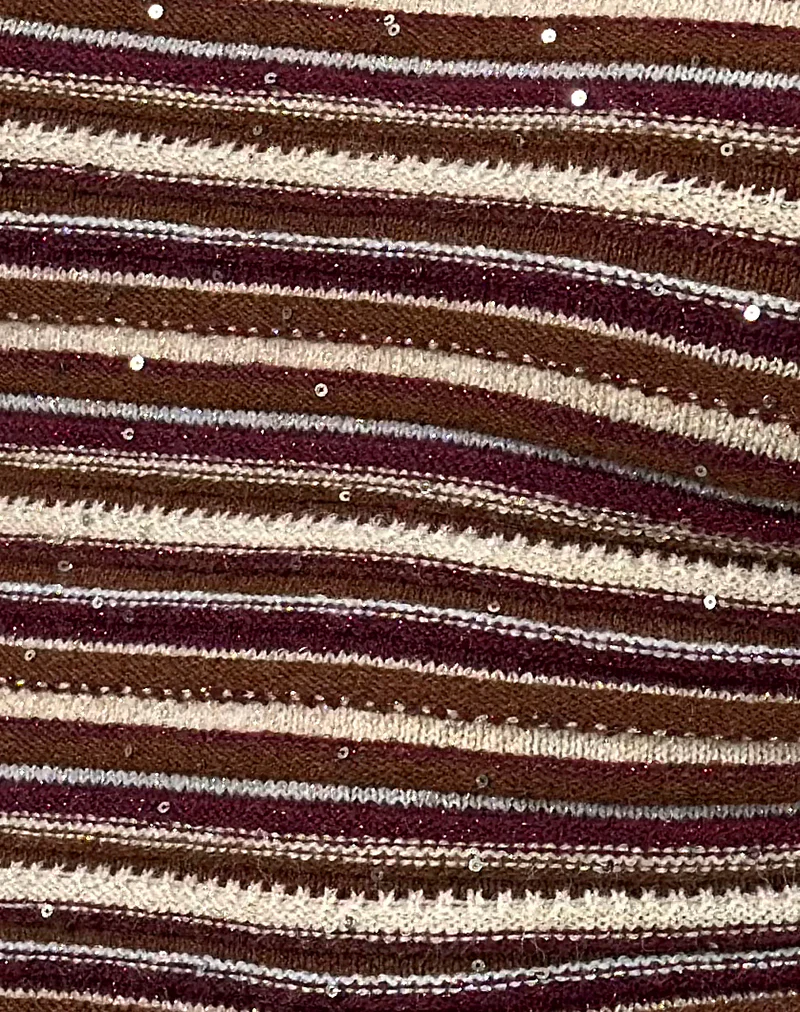 Husan Hot Pants in Shimmer Stripe Knit Rust - Image 8