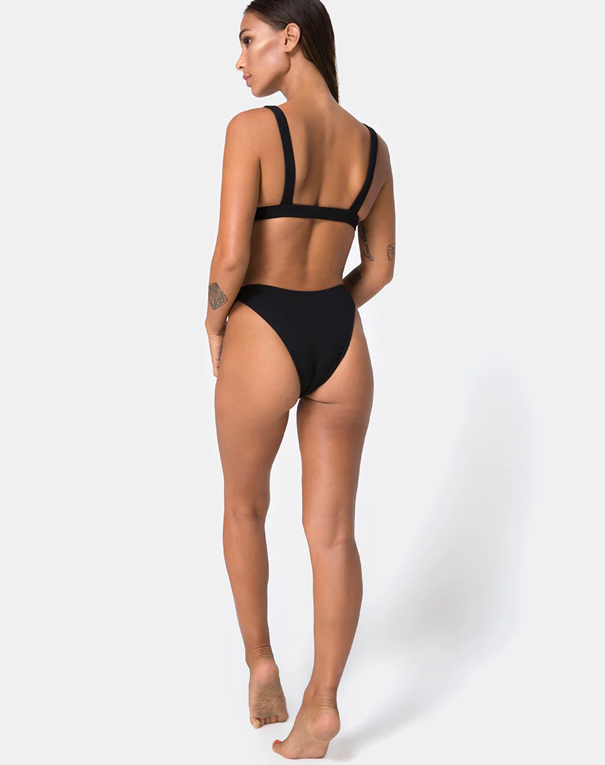 Hyuna Bikini Bottom in Black with Silver Buckle - Image 3