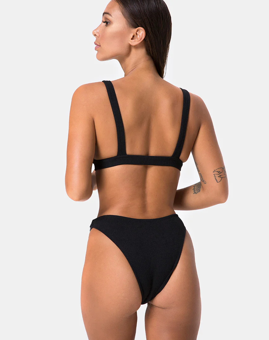 Hyuna Bikini Bottom in Black with Silver Buckle - Image 5