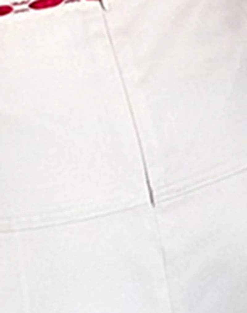 Idalis Skort in Cream with Red Binding - Image 5