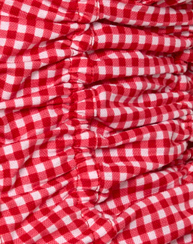 Ilase Ruched Blouse in Red Gingham - Image 6