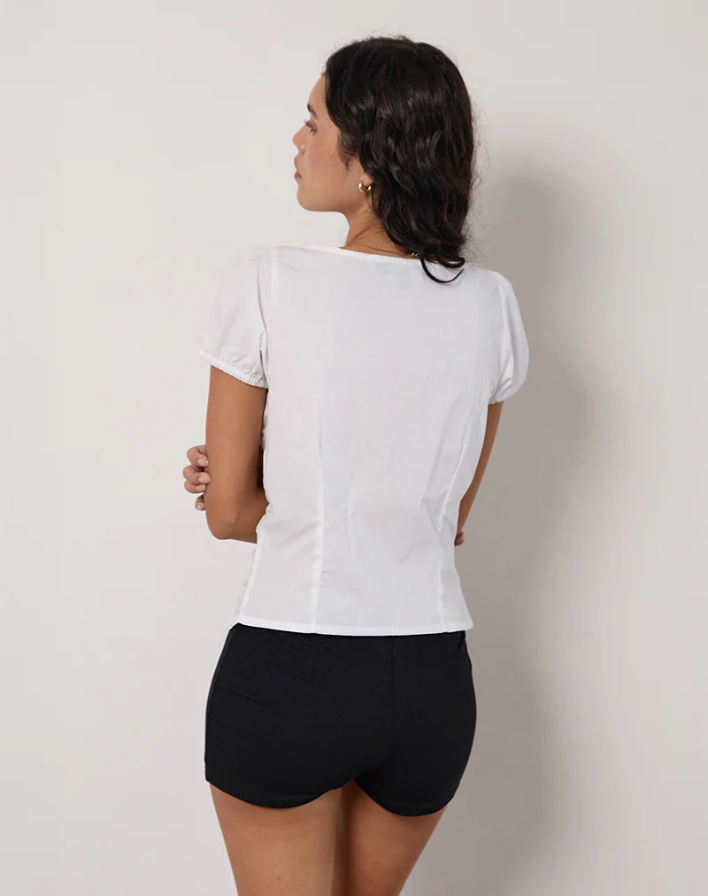 Ilase Ruched Blouse in White - Image 5