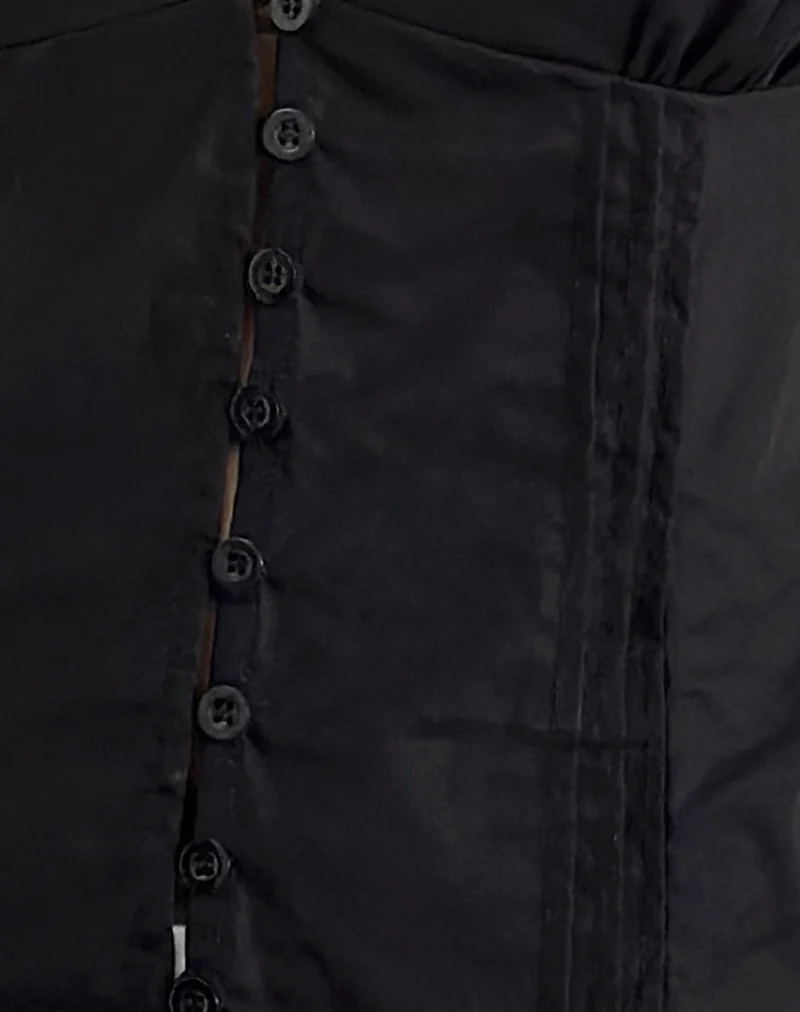 Ilias Corset Top in Poplin Black - Image 6
