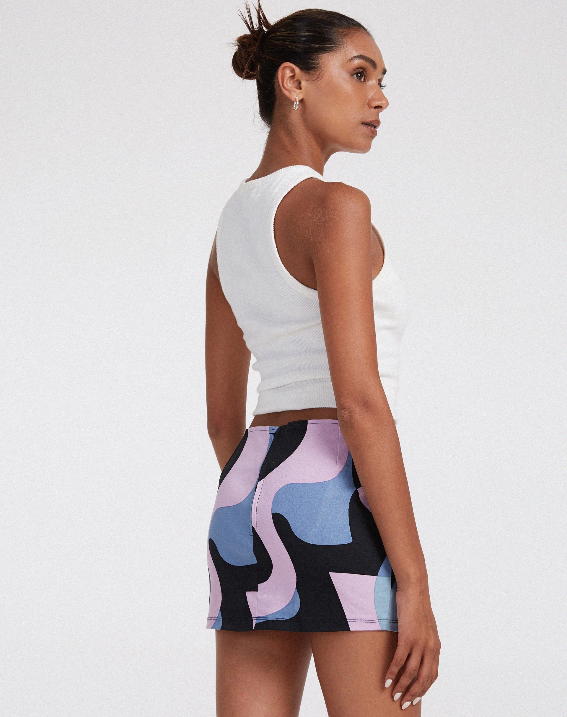 Ima Mini Skirt in Abstract Purple - Image 2