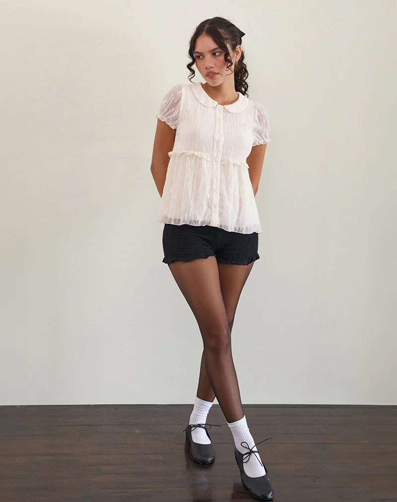 Immy Blouse in Lace Ivory - Image 3