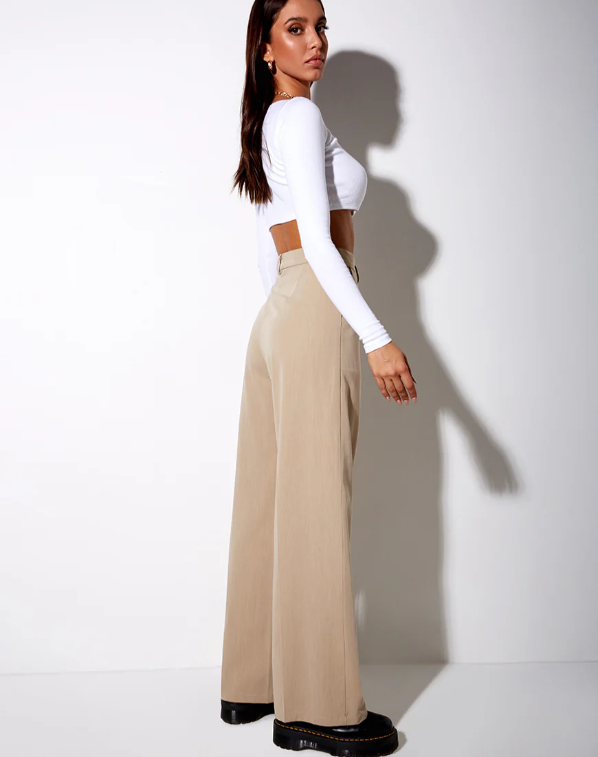 Ineke Crop Top in Rib White - Image 5