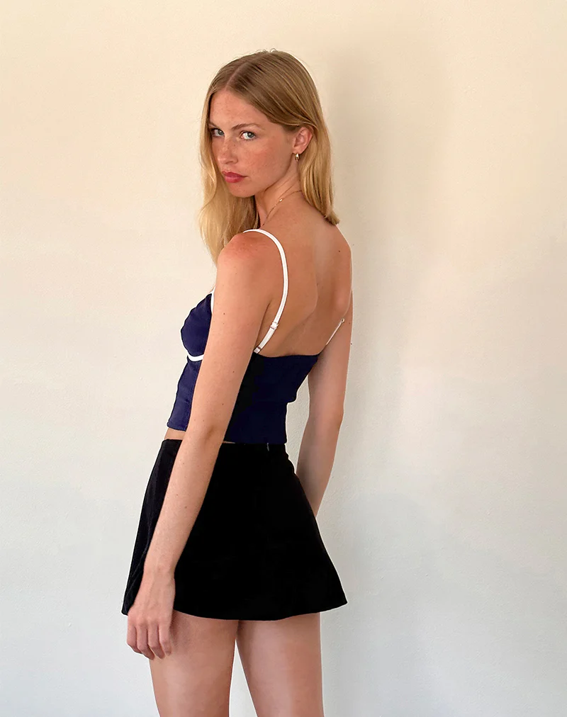 Insa Tailored Cami Top in Navy - Image 5