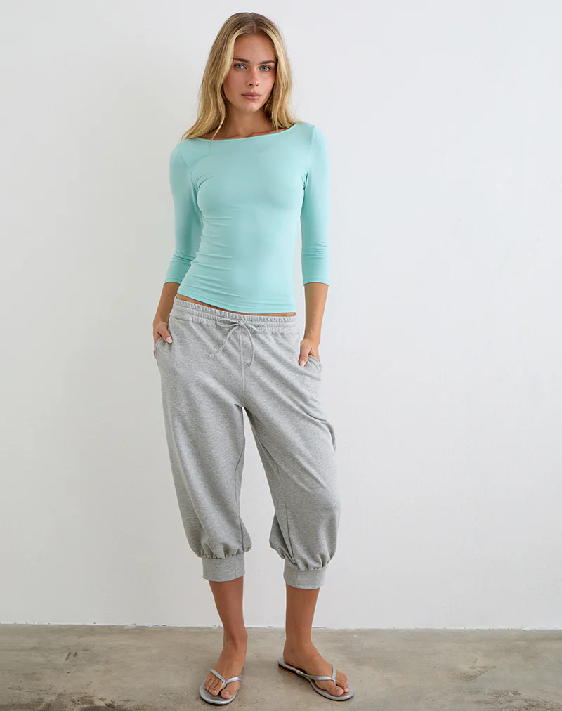 Ione Quarter Sleeve Top in Aqua - Image 3