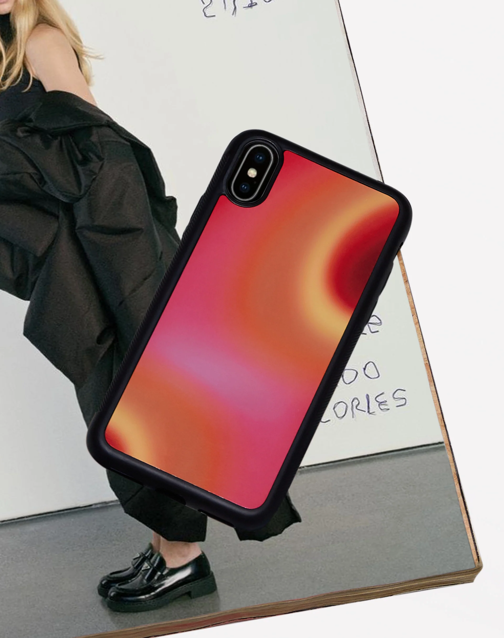 Iphone Case in Triple Orb Pink and Red - Image 4