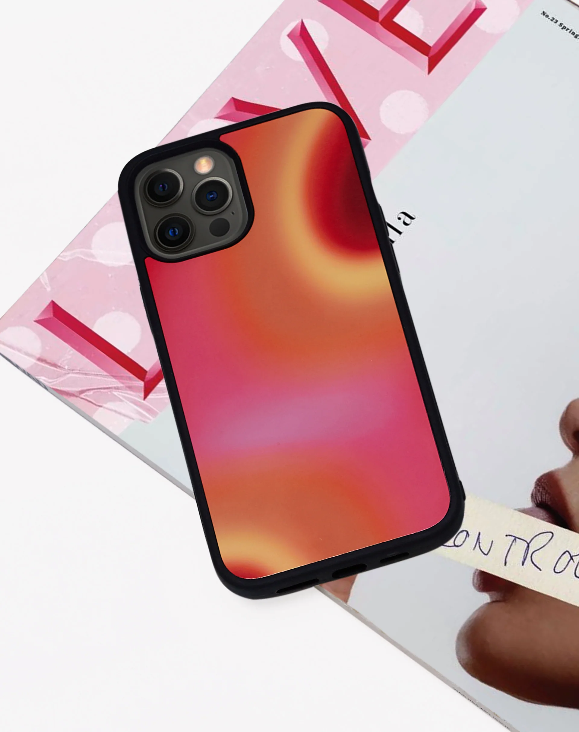 Iphone Case in Triple Orb Pink and Red - Image 7