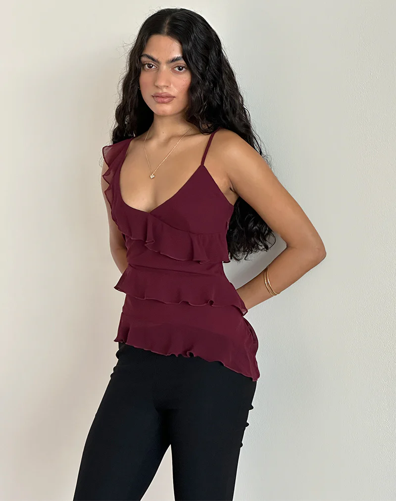 Irani Top in Ruby Wine - Image 4