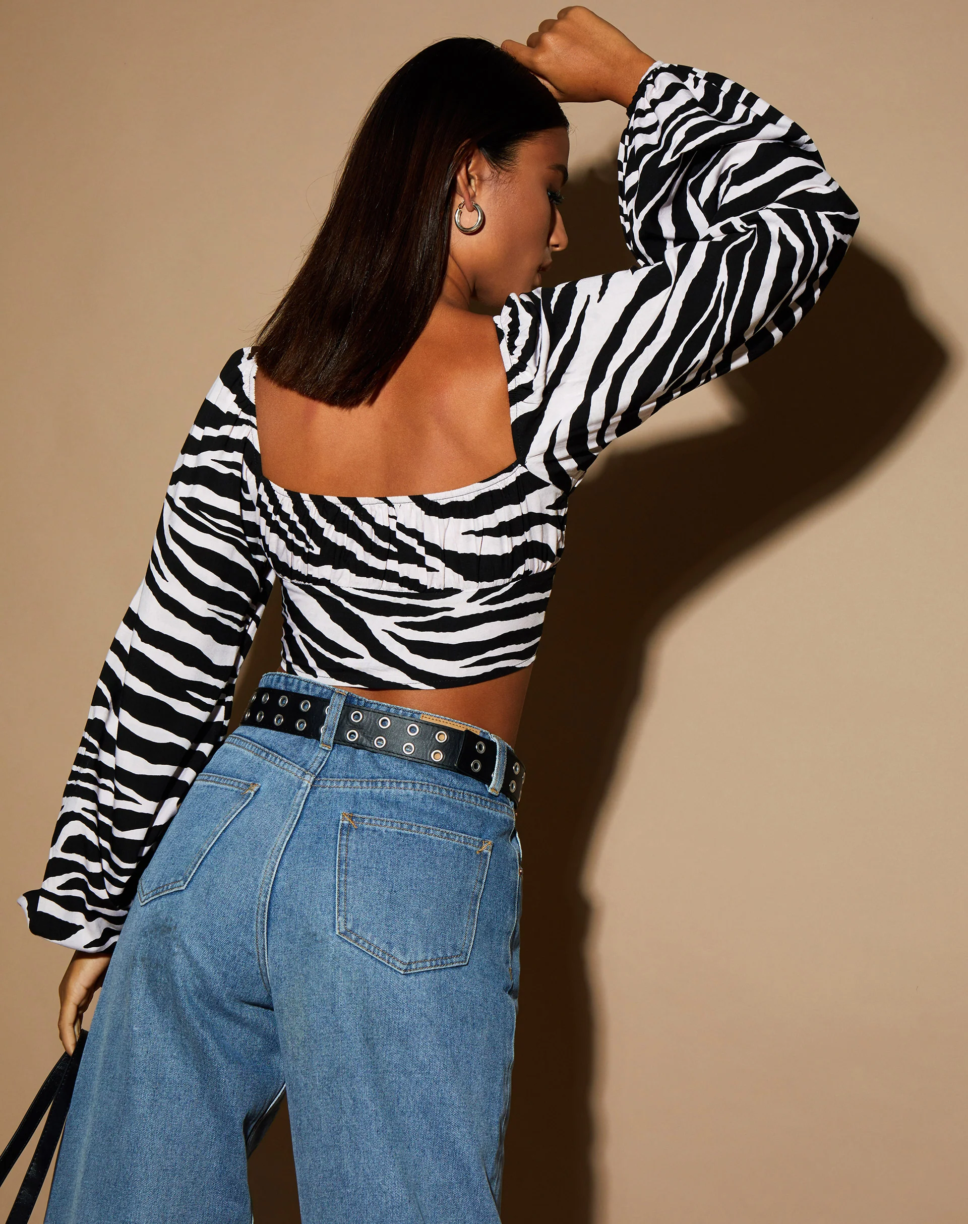 Irene Crop Top in Huge Zebra - Image 3