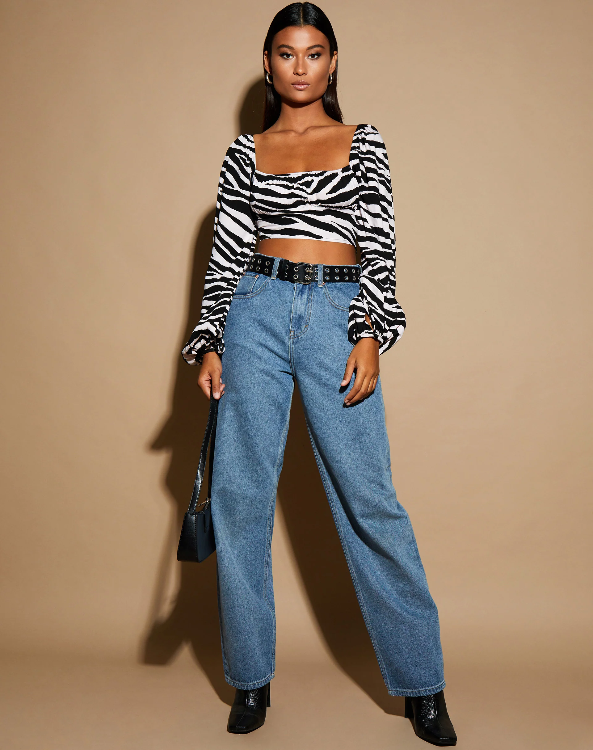 Irene Crop Top in Huge Zebra - Image 4