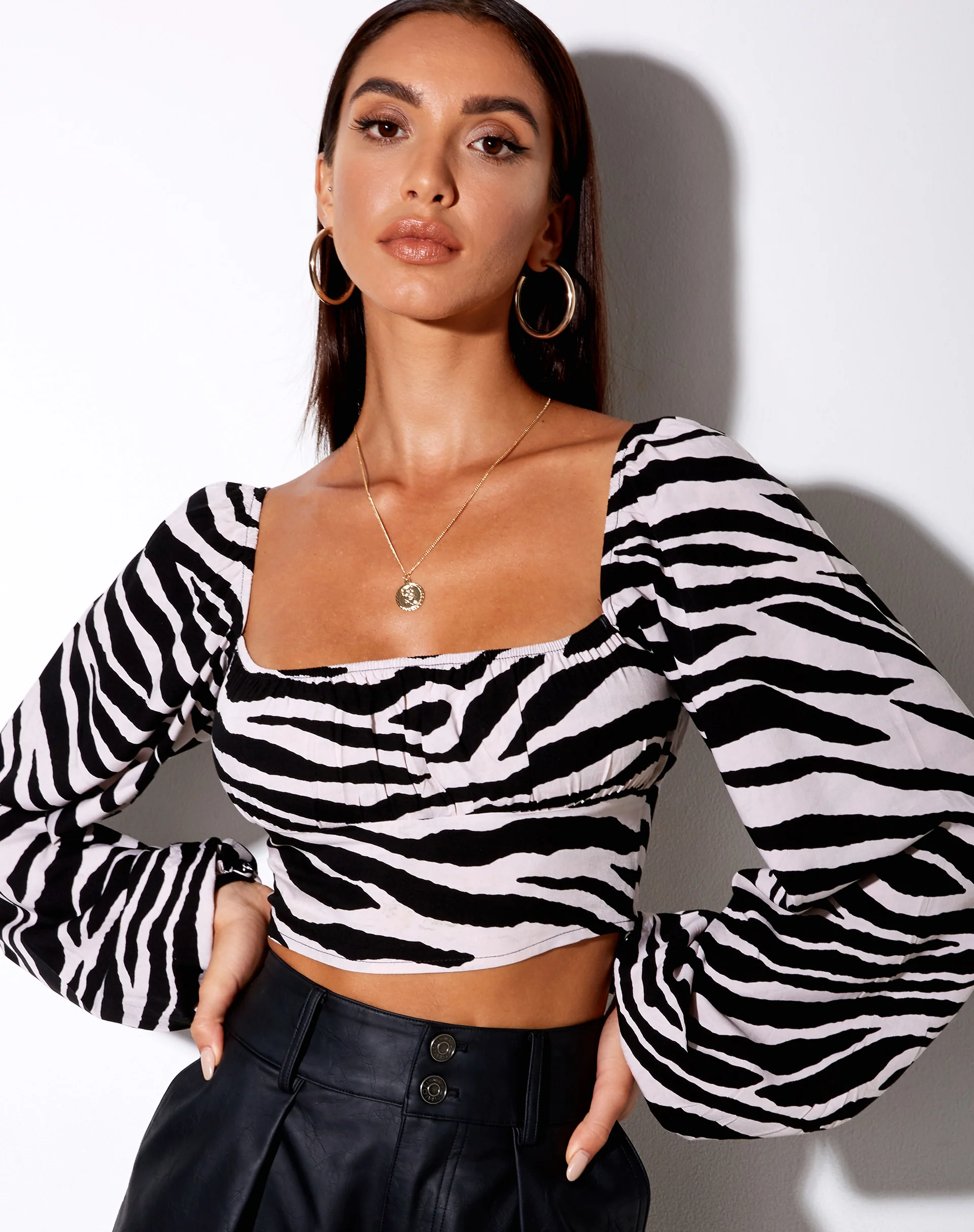 Irene Crop Top in Huge Zebra - Image 5