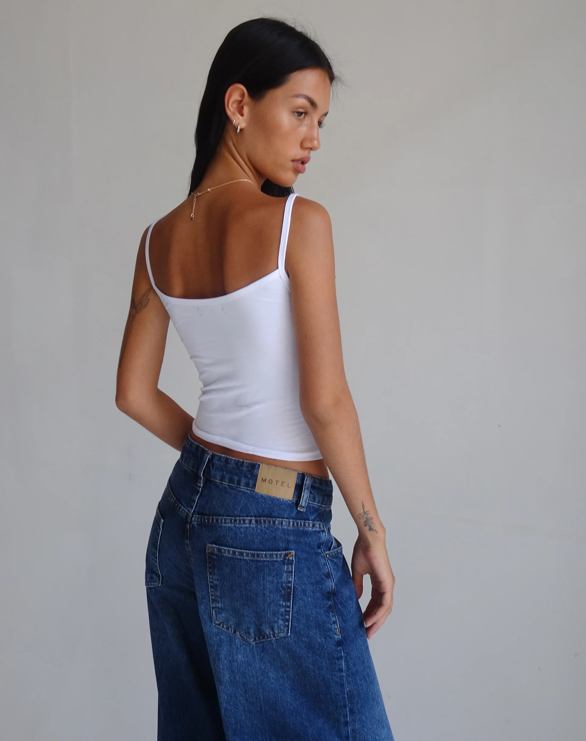 Isa Vest Top in White with Mon Cheri Embroidery - Image 4