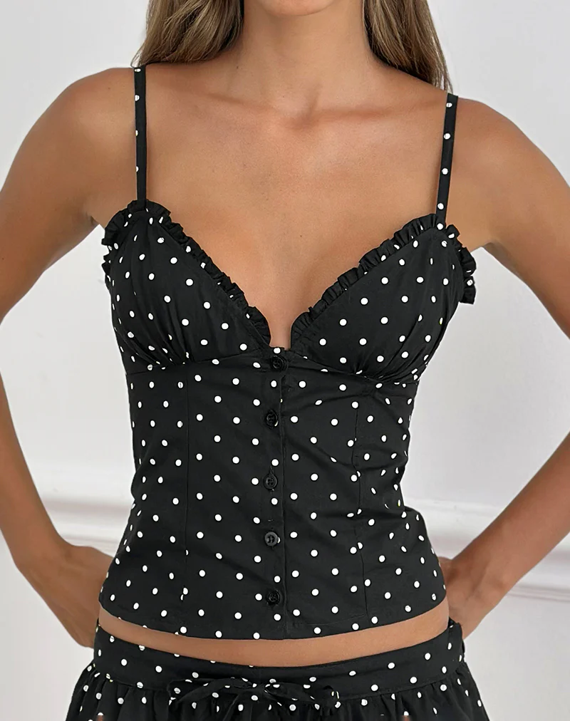 Isamu Top in Basic Polka Black - Image 2