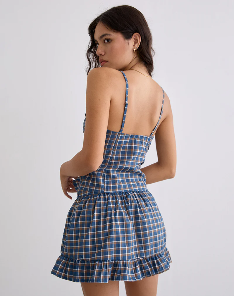 Isamu Top in Medium Tartan Blue - Image 5