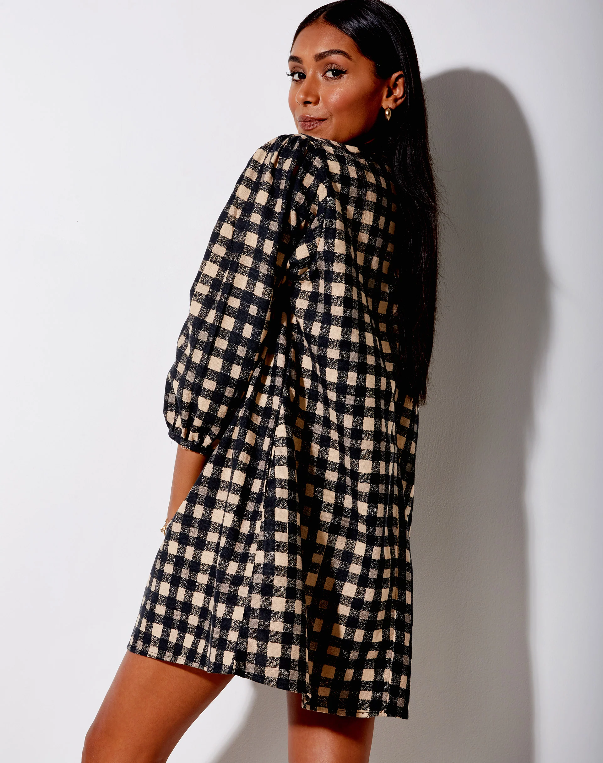 Isha Mini Dress in 90's Grunge Check - Image 2