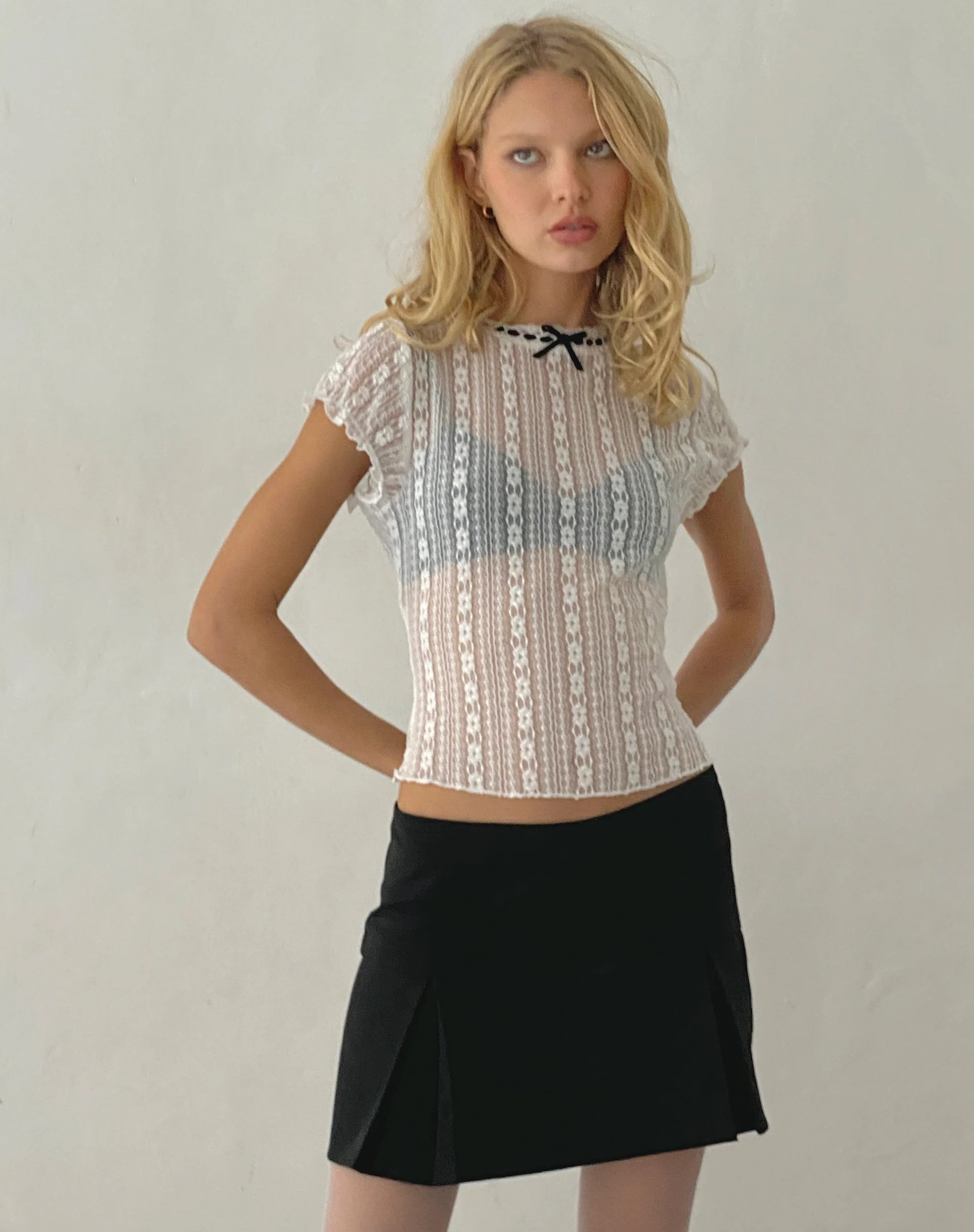 Istaka Mini Skirt in Black Tailoring - Image 4