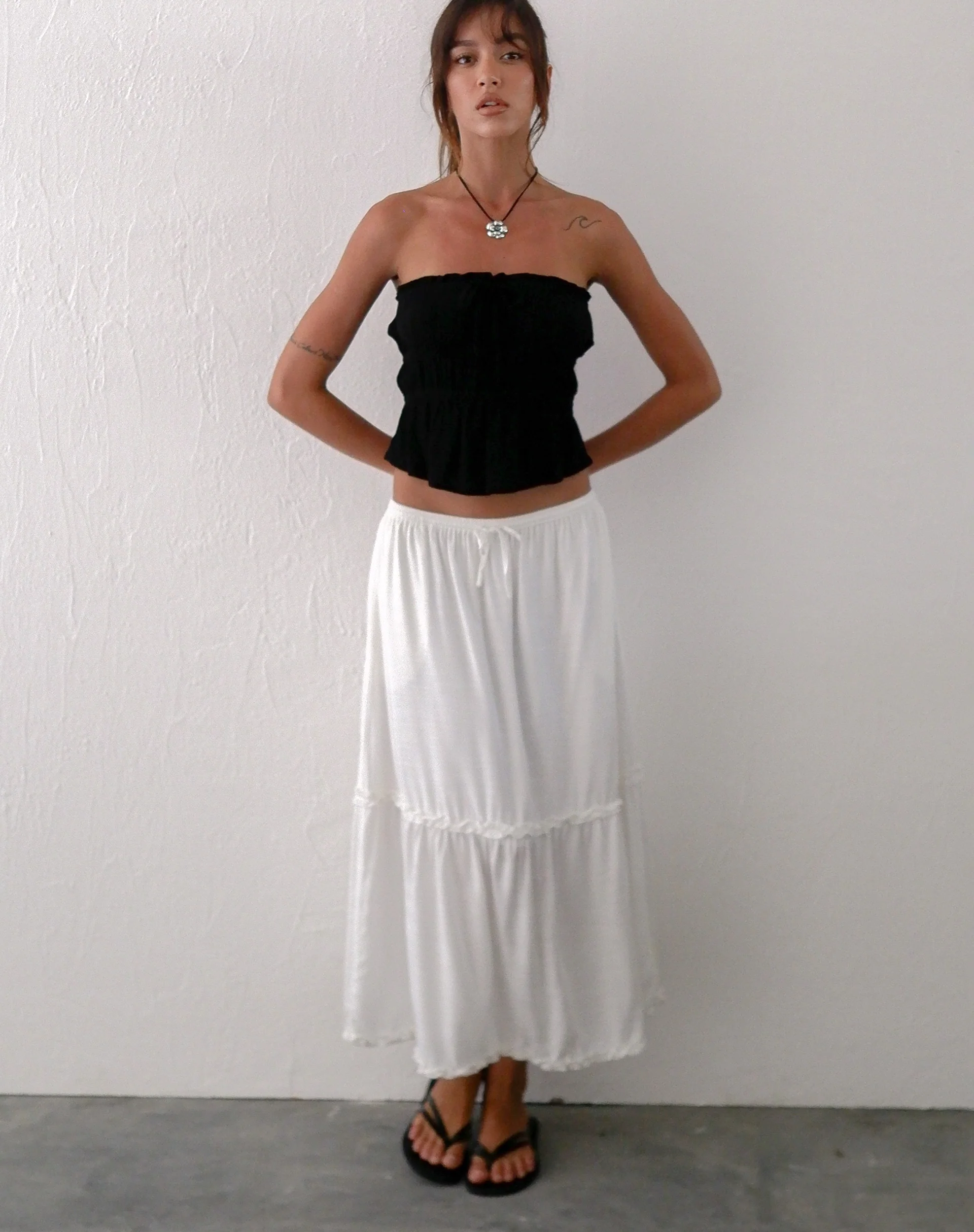 Iyana Midi Skirt in Off White - Image 2