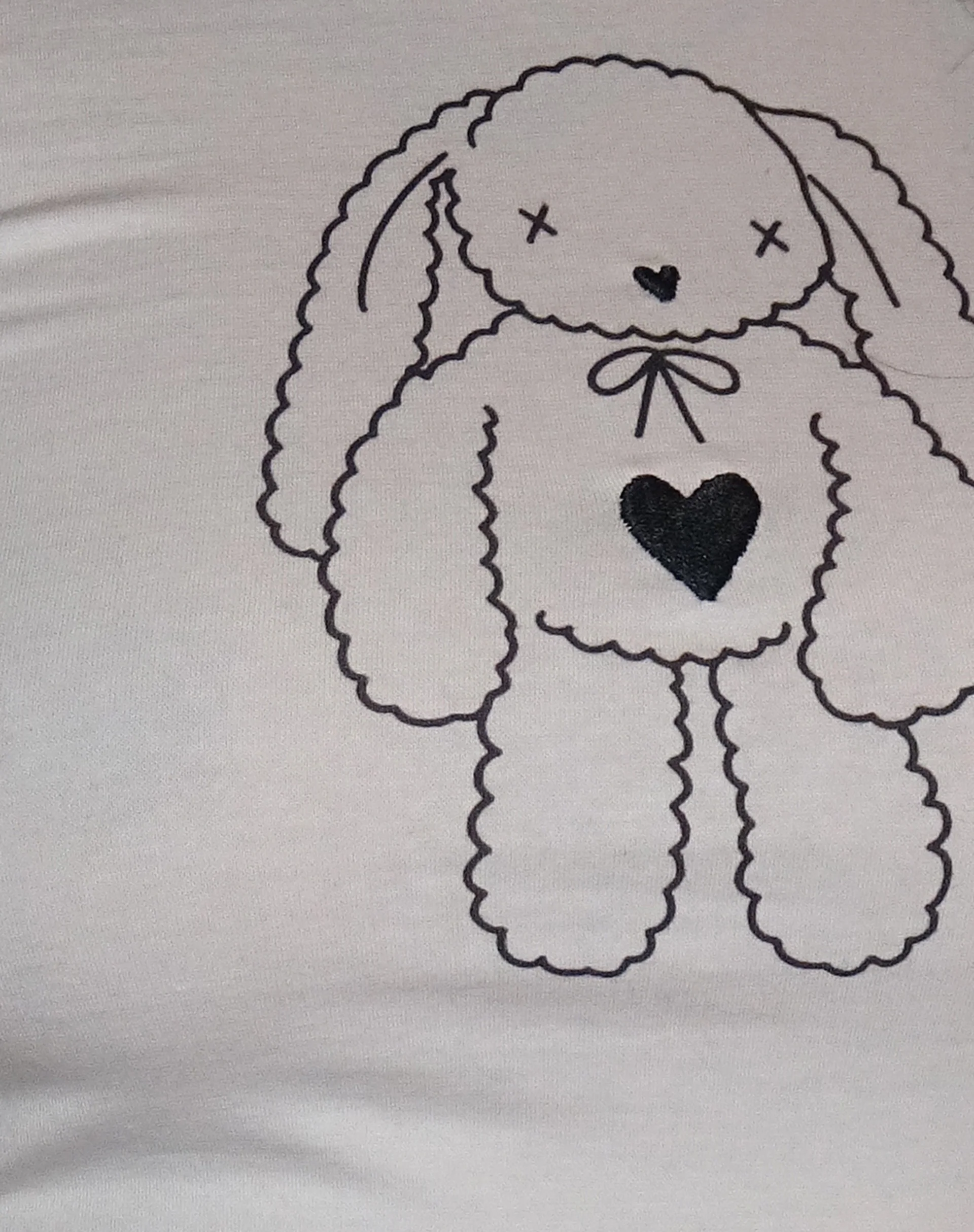 MOTEL X Toni Agost Tattoo Izzy Tee in White with Heart Bunny Motif - Image 6
