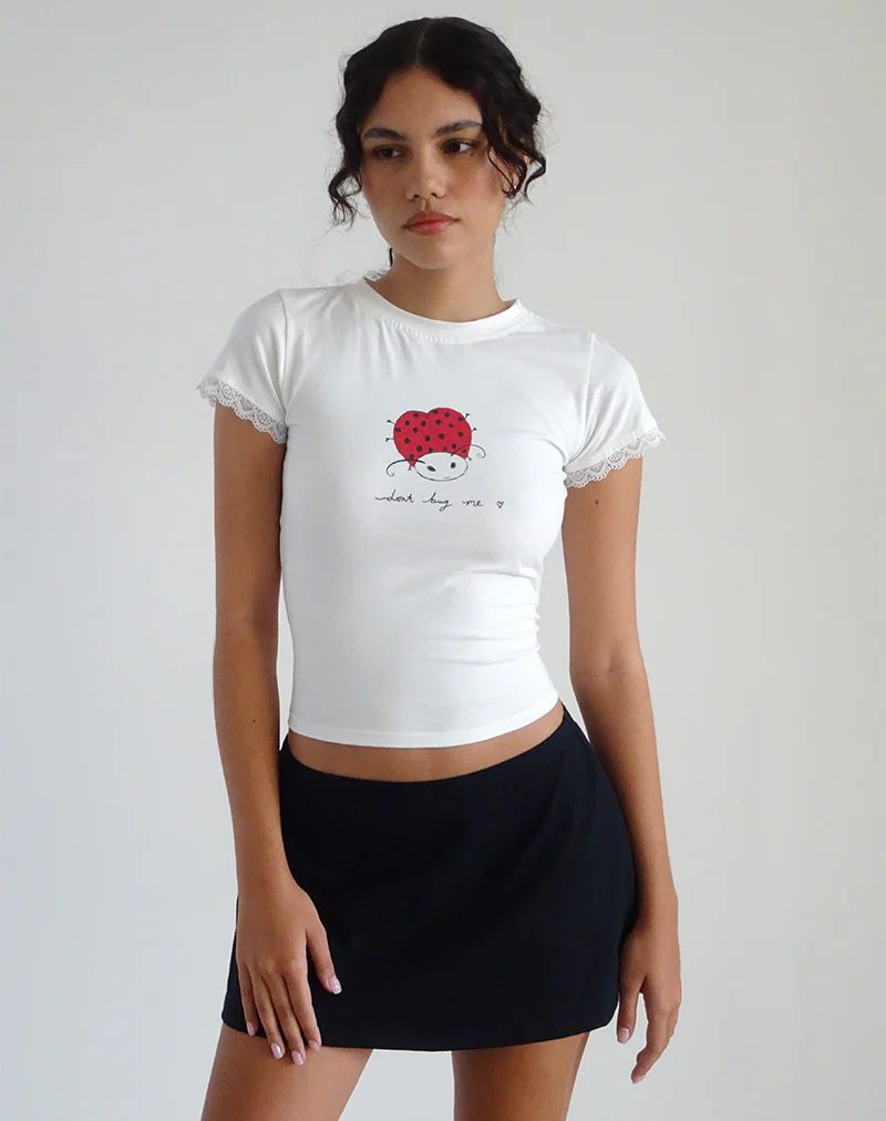 Izzy Baby Tee in Off White 'Dont Bug Me' - Image 2
