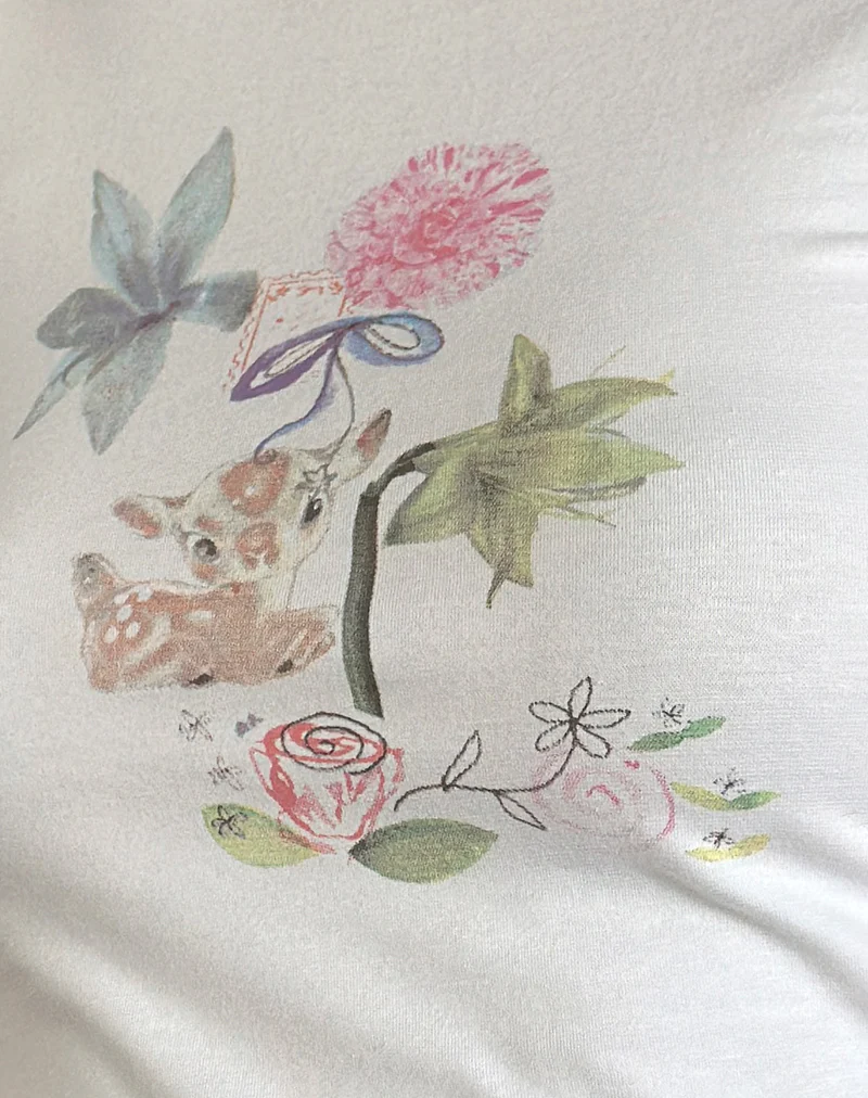 Izzy Top in White Floral Bunch - Image 6