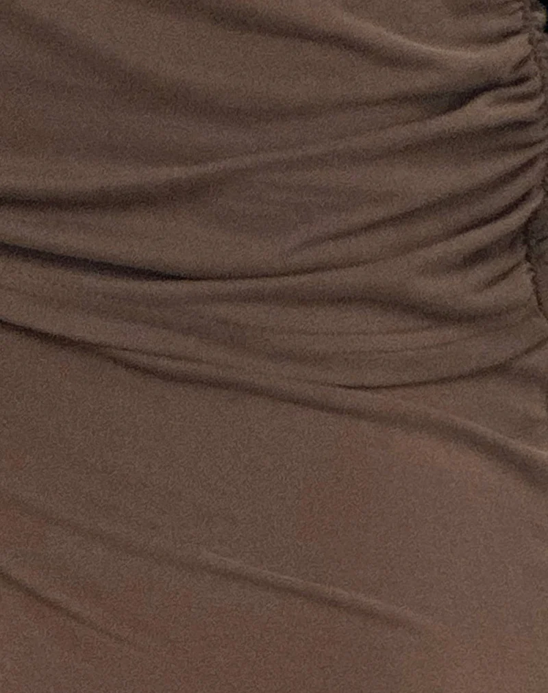 Jacita Low Rise Flared Trousers in Bitter Chocolate - Image 6