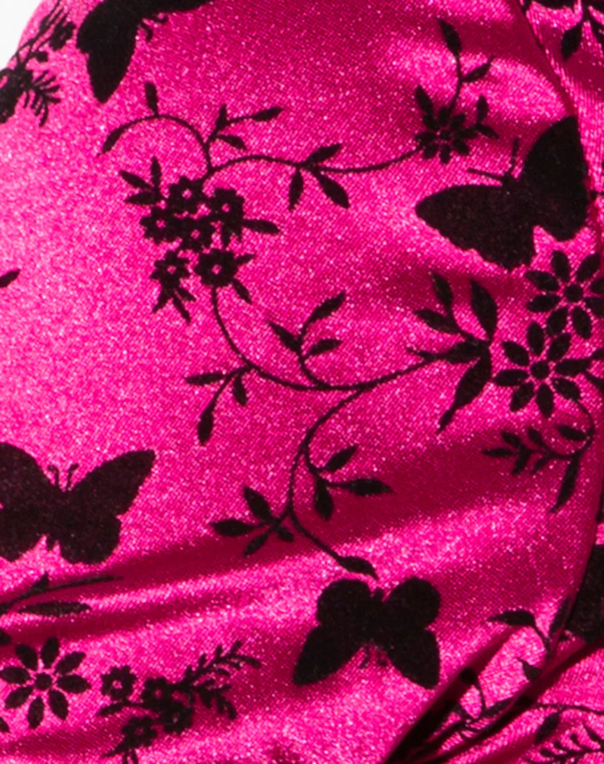 Jacki Crop Top in Butterfly Bloom Pink - Image 5