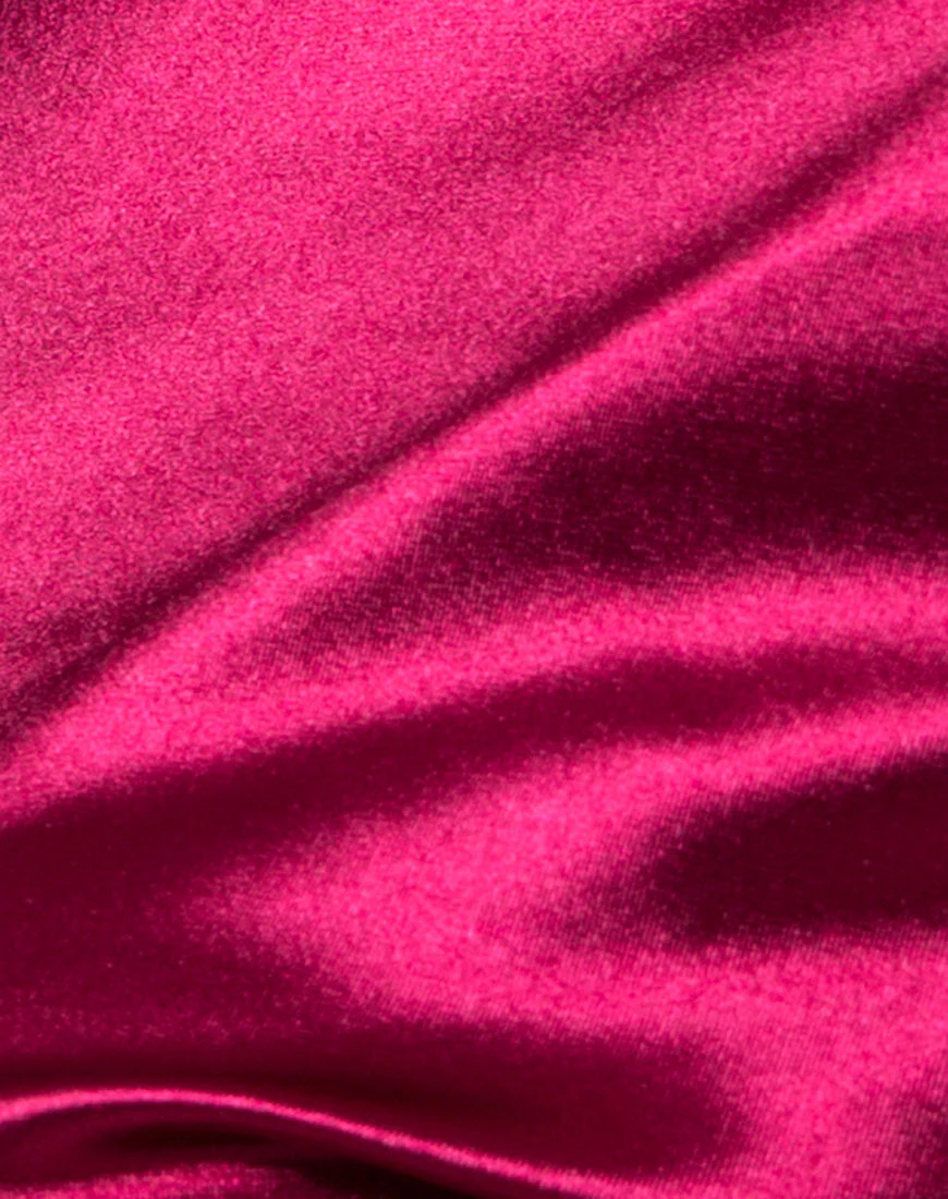 Jacki Wrap Top in Satin Burgundy - Image 5
