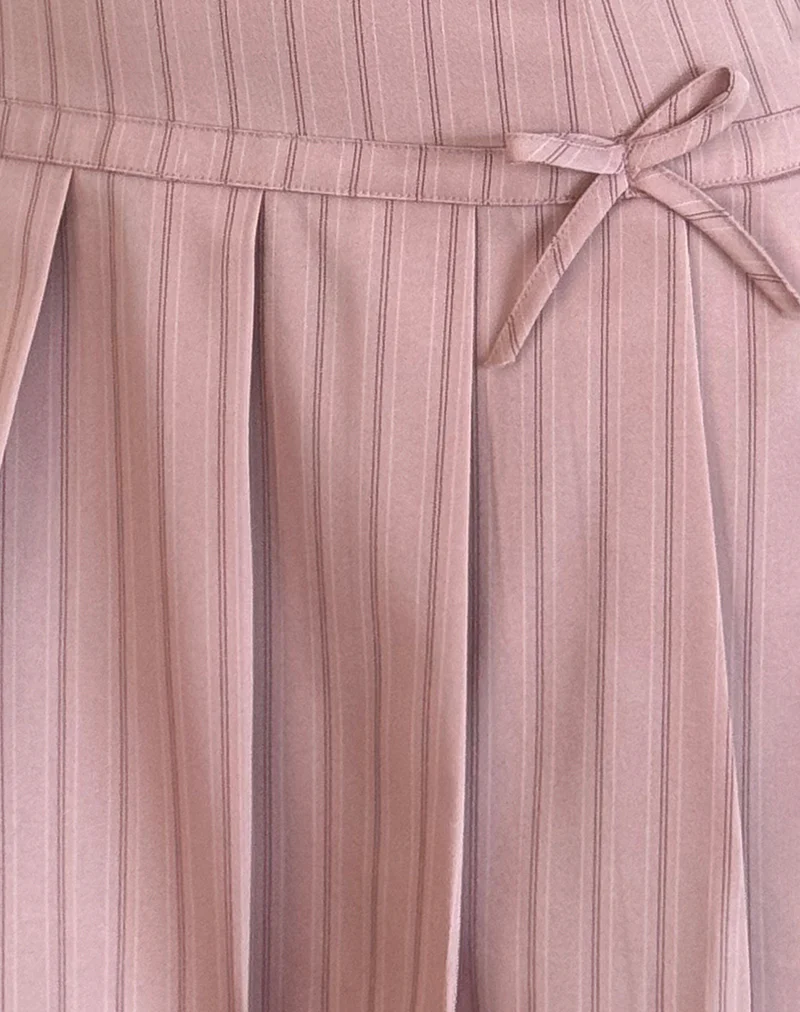 Jadzia Drop Waist Mini Dress in Blush Pinstripe - Image 5