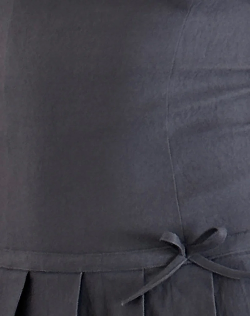 Jadzia Drop Waist Mini Dress in Charcoal Grey - Image 5