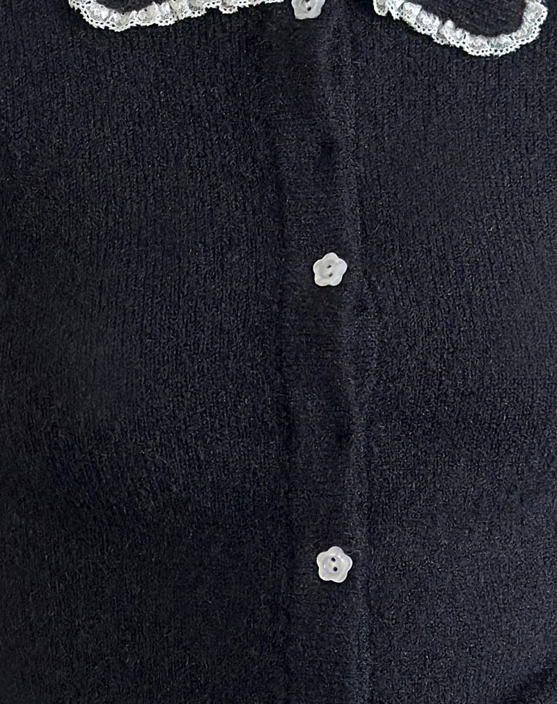 Jaiko Cardigan in Knit Black - Image 6