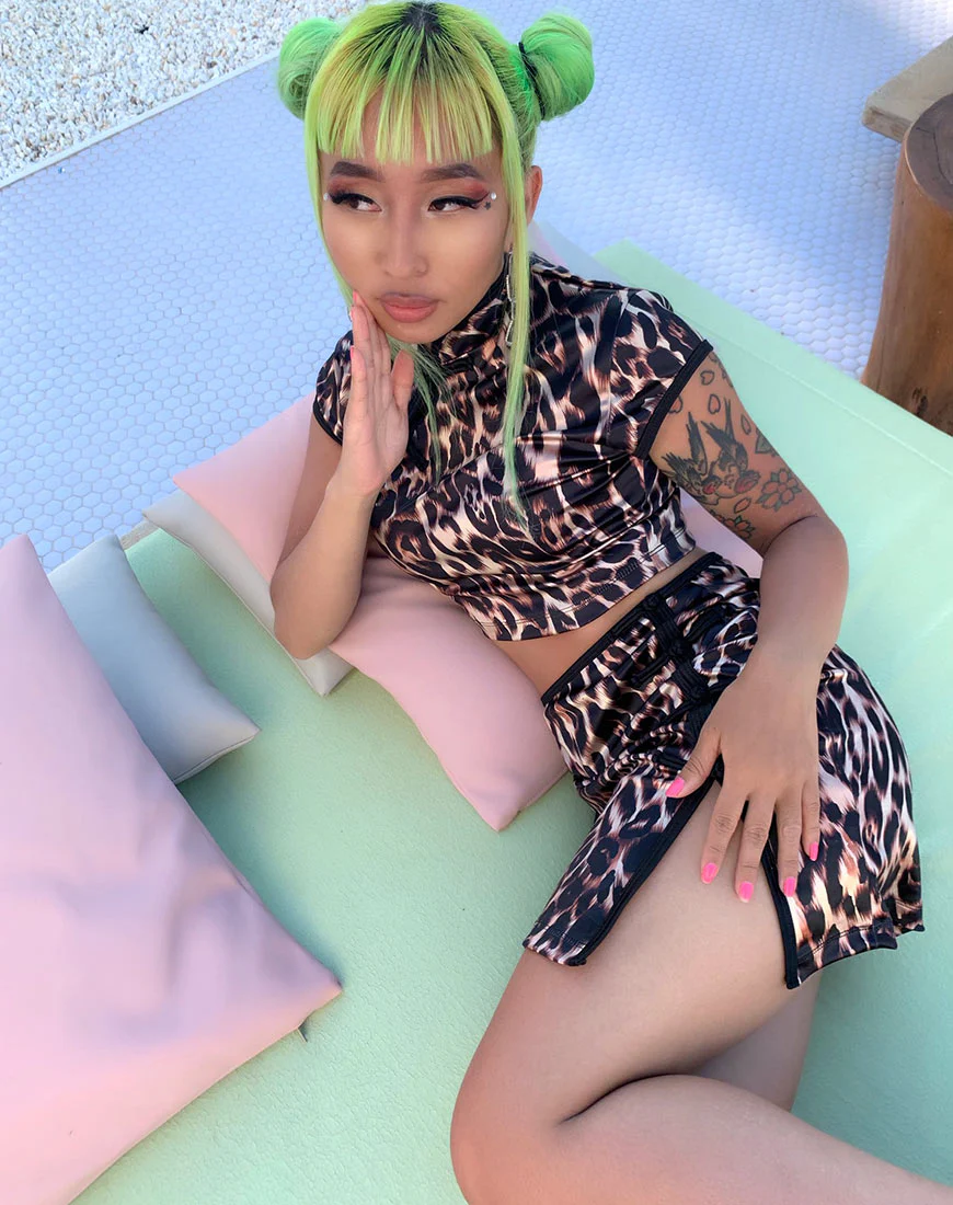 Jakina Crop Top in Magic Leopard - Image 2