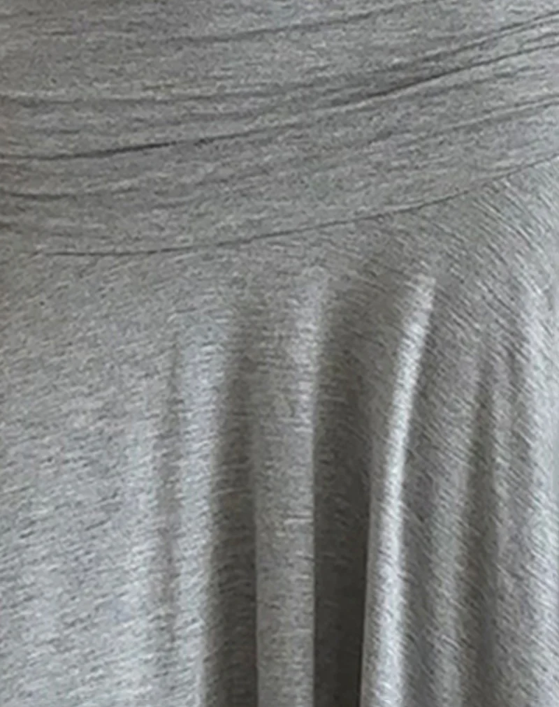 Jamelia Mini Skirt in Soft Jersey Grey Marl - Image 5