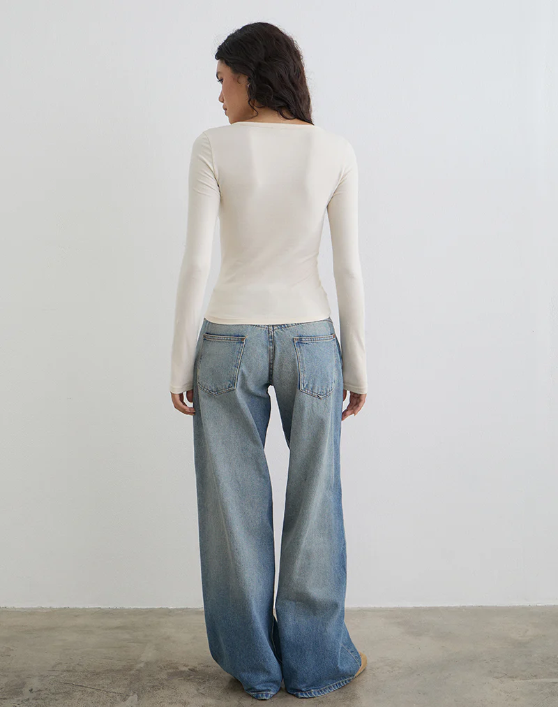 Janana Long Sleeve Top in Cotton Tofu - Image 3