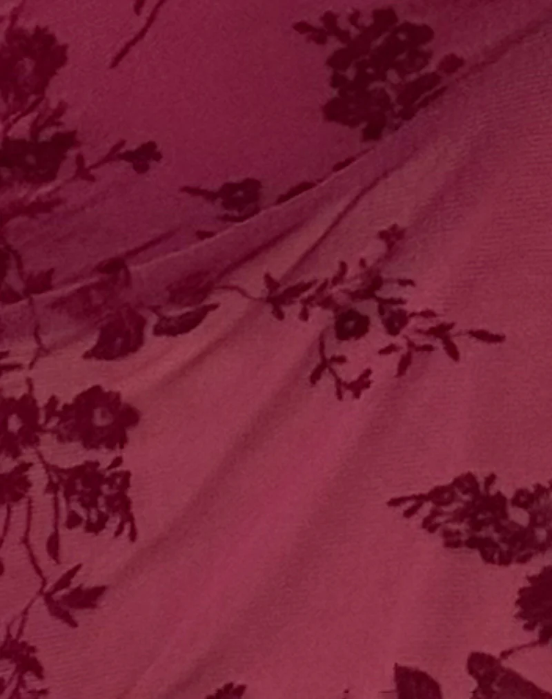 Janar Top in Botanical Flower Maroon - Image 6