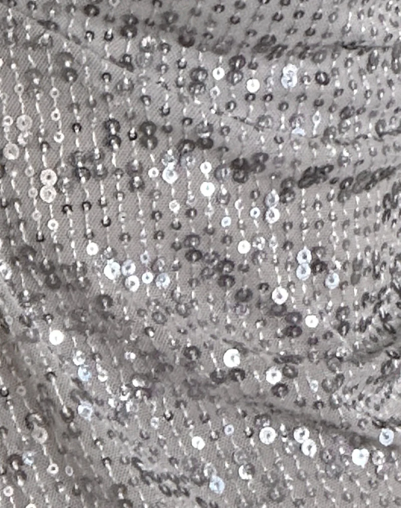 Janar Halterneck Top in Gauzy Sequin Silver - Image 6